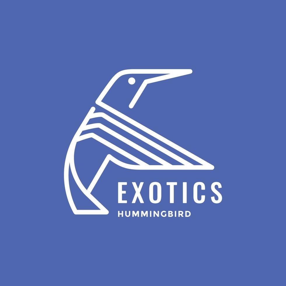 exotics bird hummingbird flying polygonal geometric modern minimal logo design vector