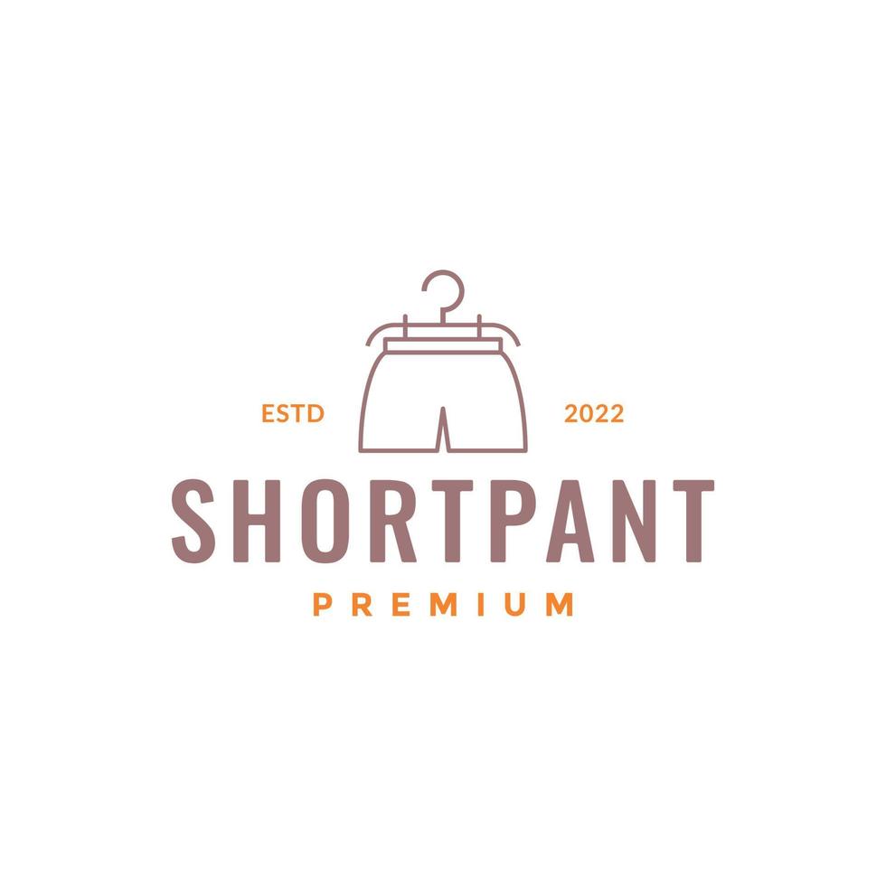 short pant shirt clothing hanger line minimal logo design vector