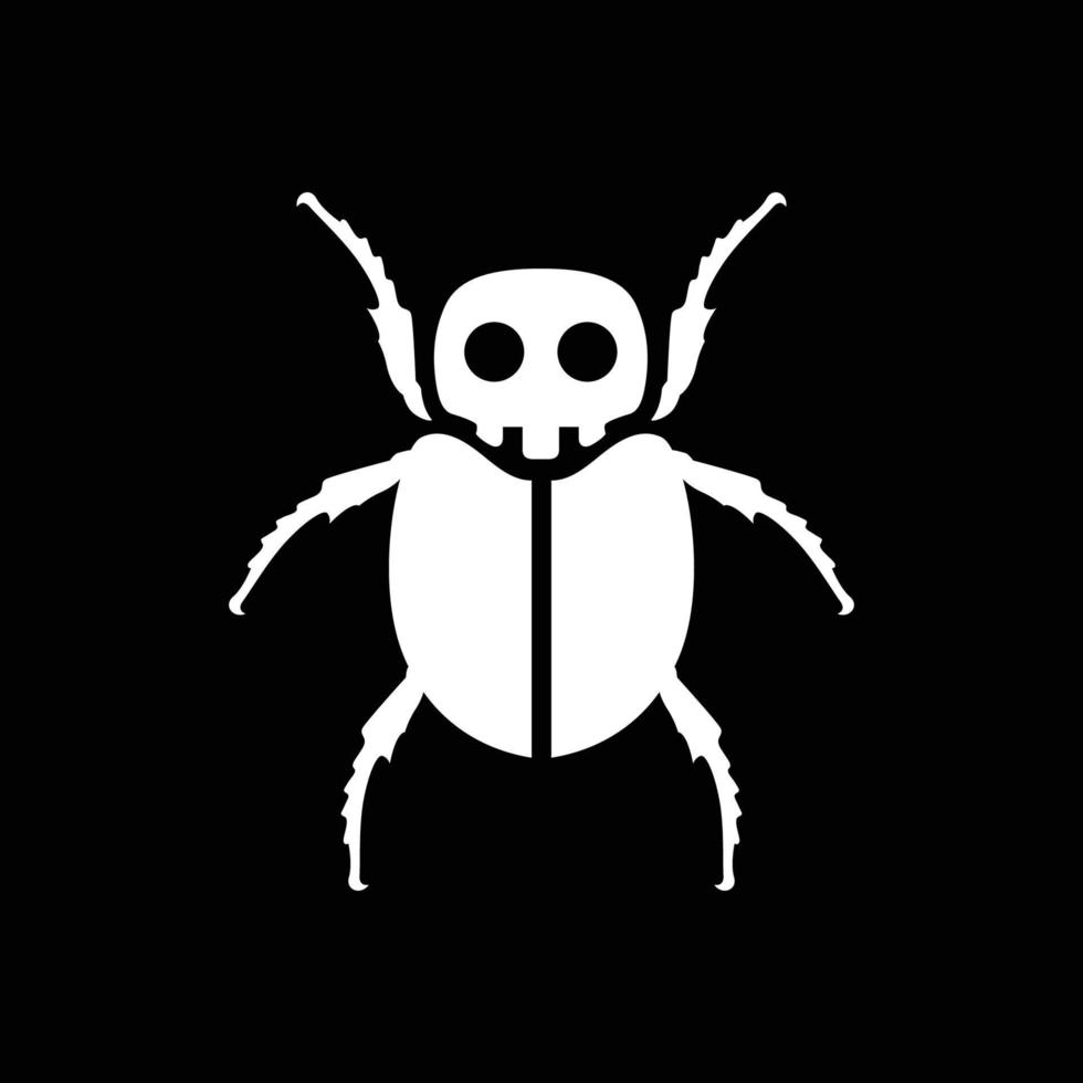 skull cranium insect beetle dark black mascot modern logo design design vector