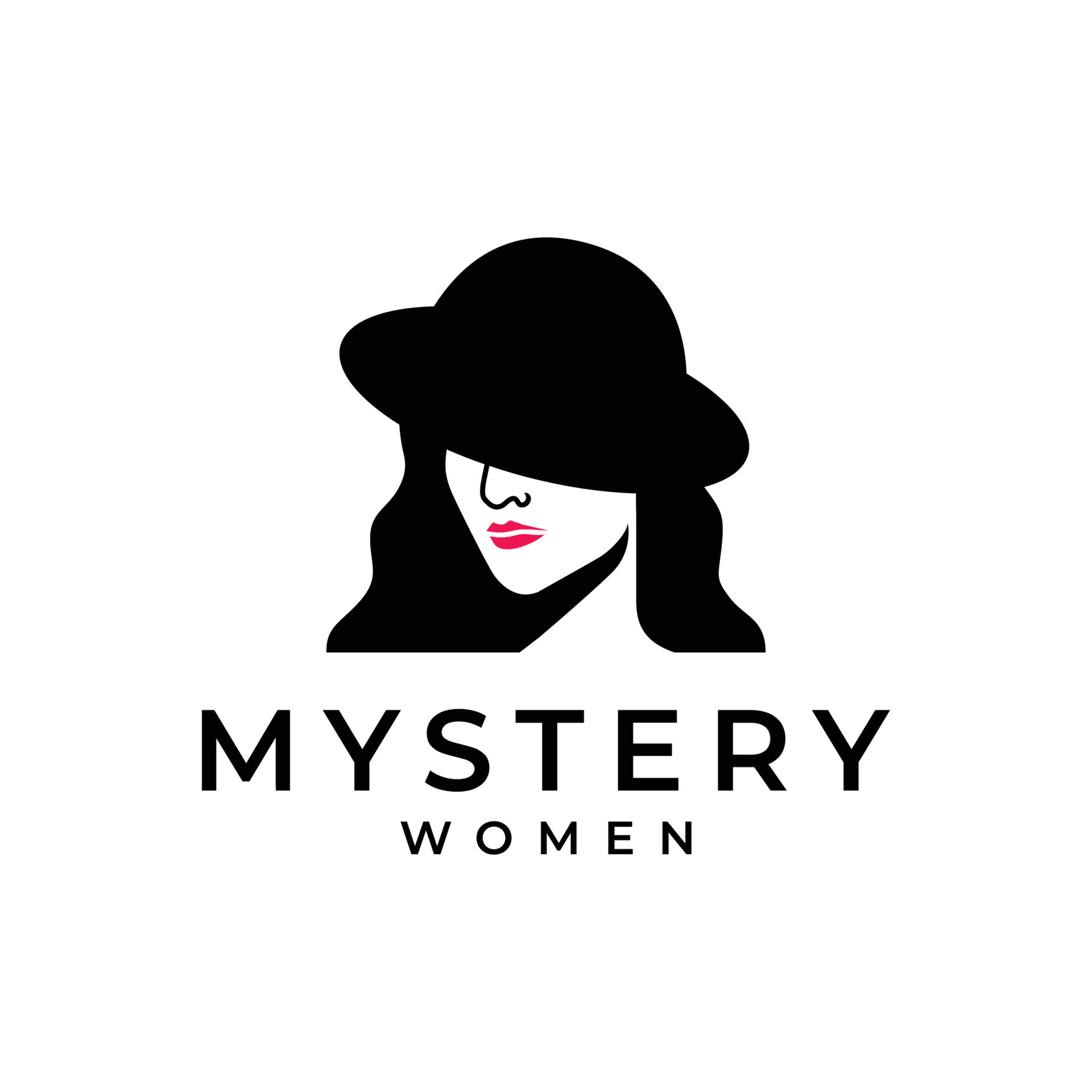 beautiful face female longest hair with hat circle mystery logo design  vector 21608346 Vector Art at Vecteezy