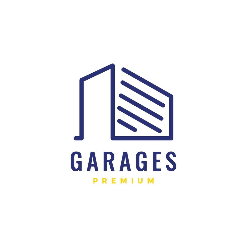 garage architect structure modern minimalist line logo design vector