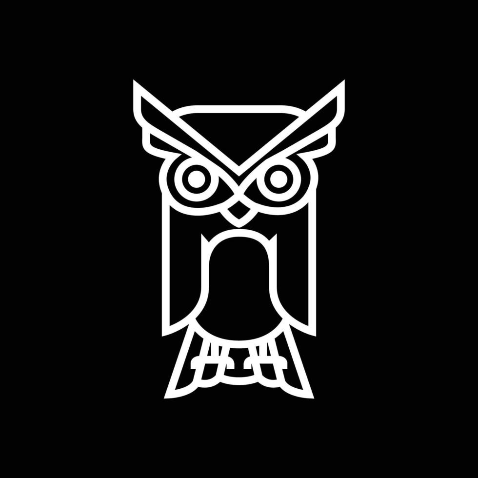 animal bird carnivore nocturnal owl owlet mascot minimal modern logo design vector
