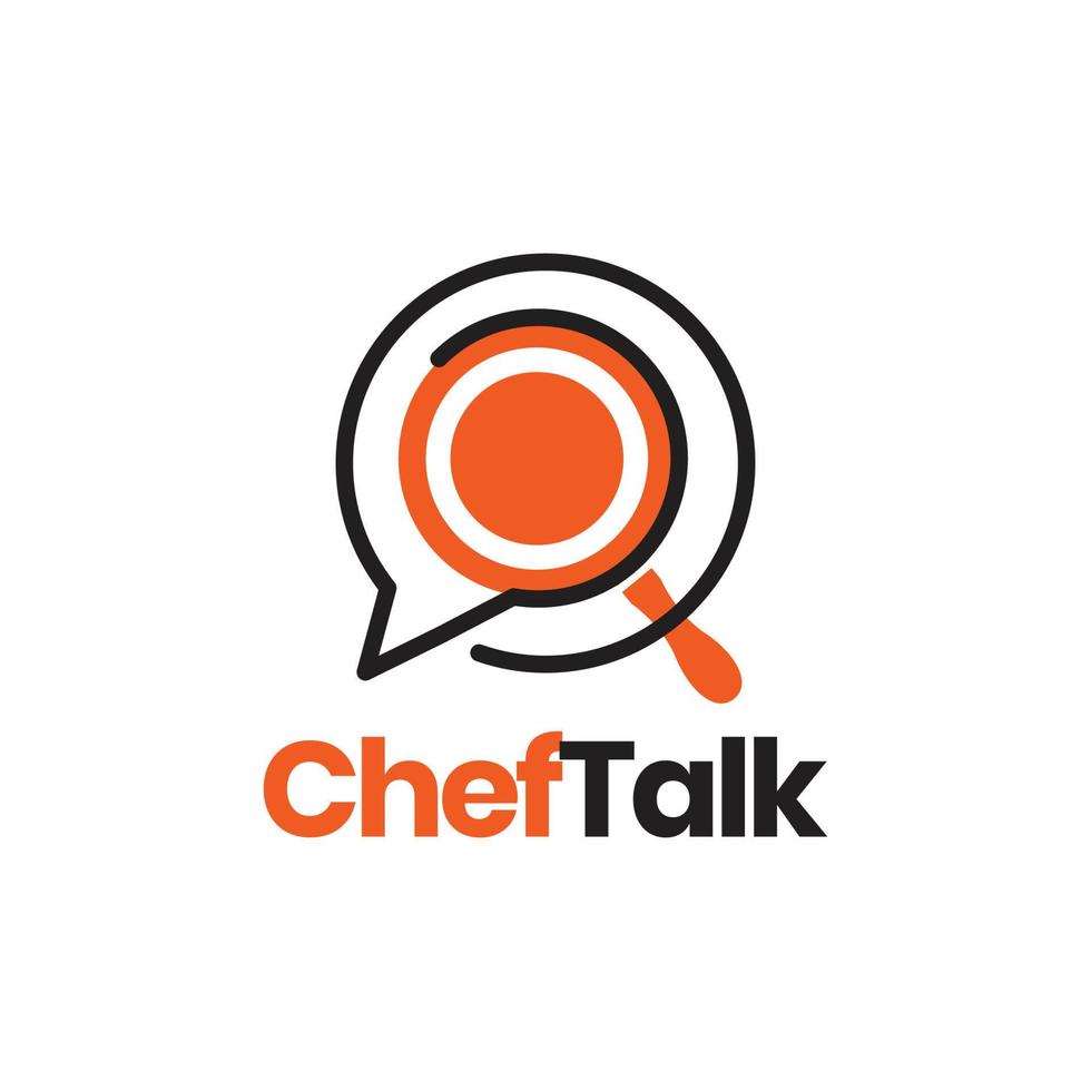 cooking chef consulting talk chat modern minimal logo design vector