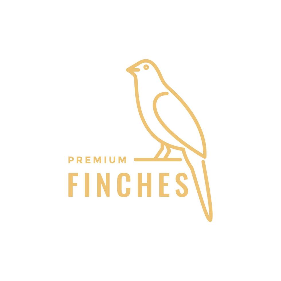 exotic bird finches long tail beauty modern line logo design vector