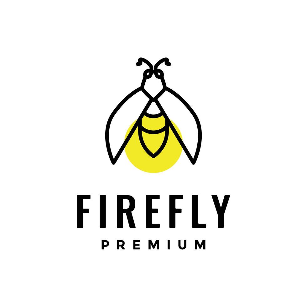 insect firefly shine light geometric minimal logo design vector