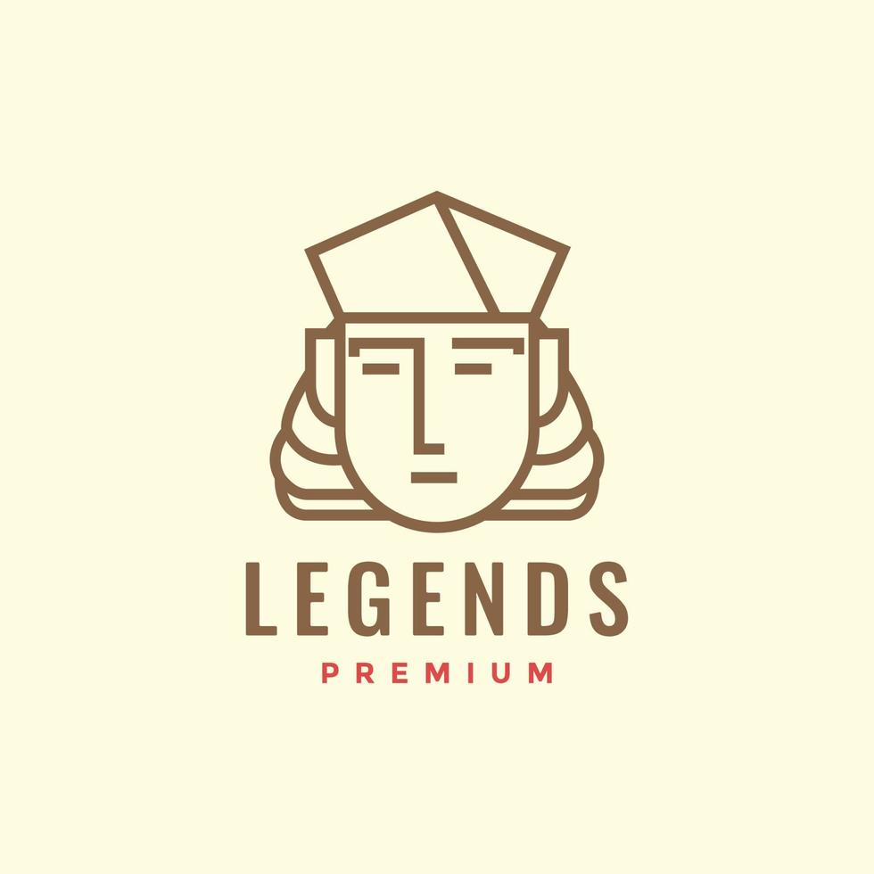 legend ancient people nobleman face mascot logo design vector