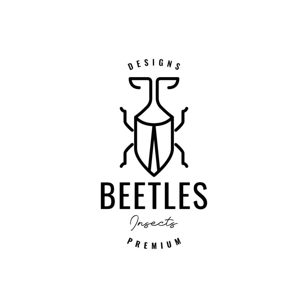 animal insect beetle modern unique simple minimal shape logo design vector