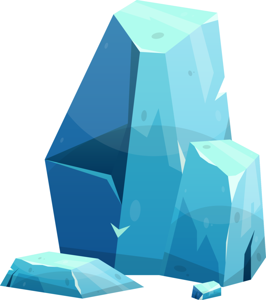 Blue ice crystal in cartoon style 21608658 PNG