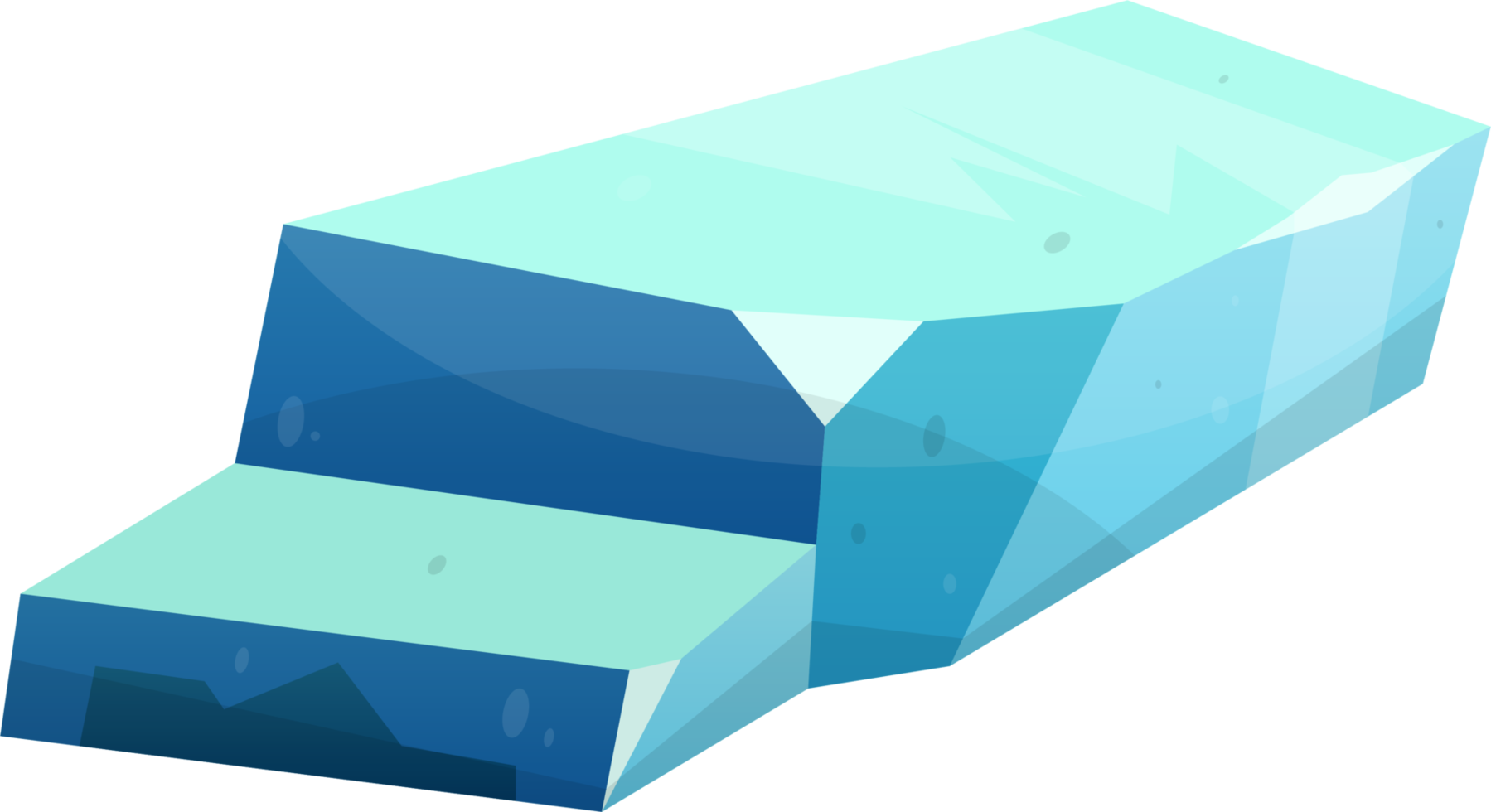 Blue ice crystal in cartoon style 21608664 PNG
