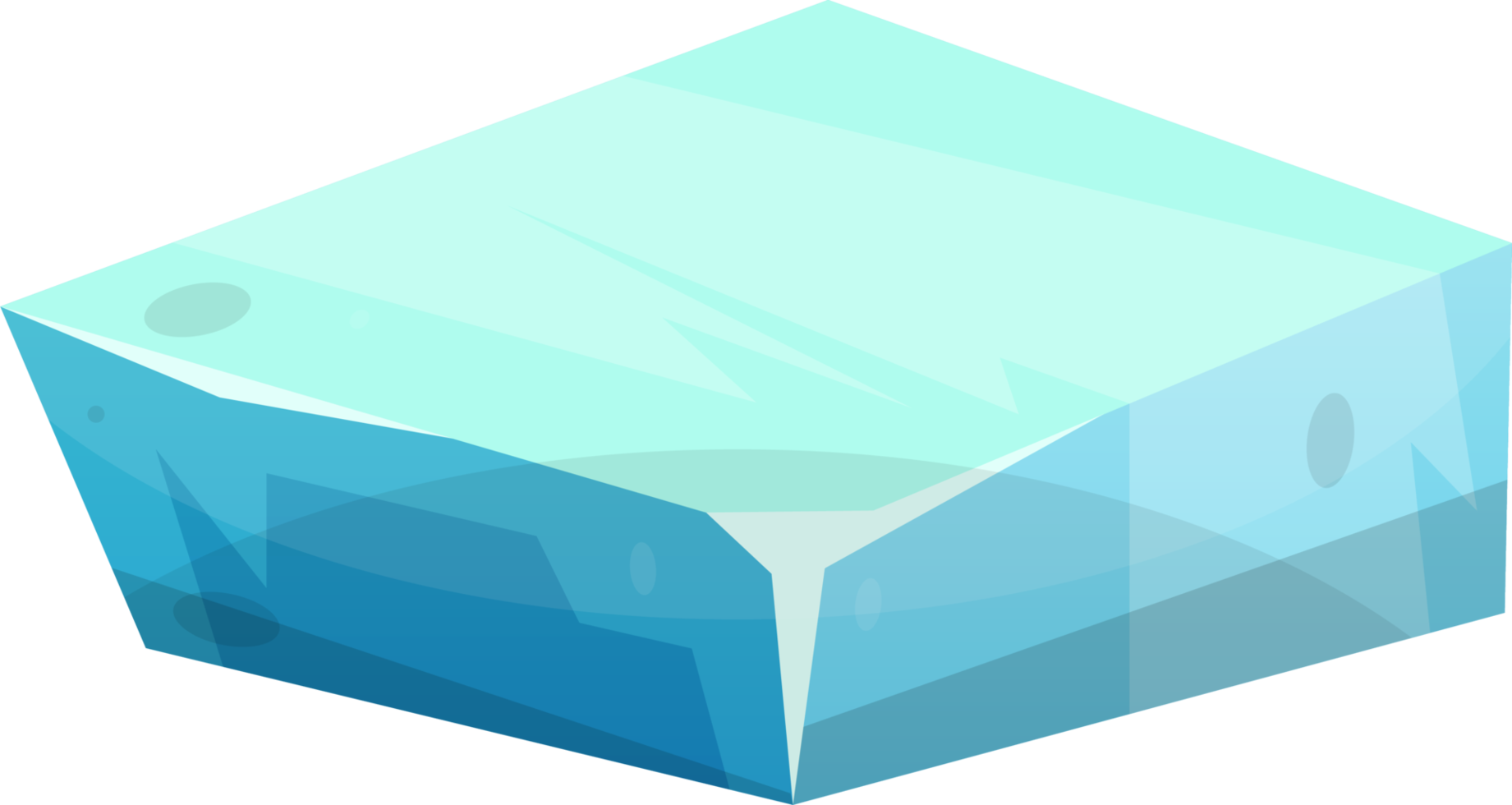 Blue ice crystal in cartoon style png