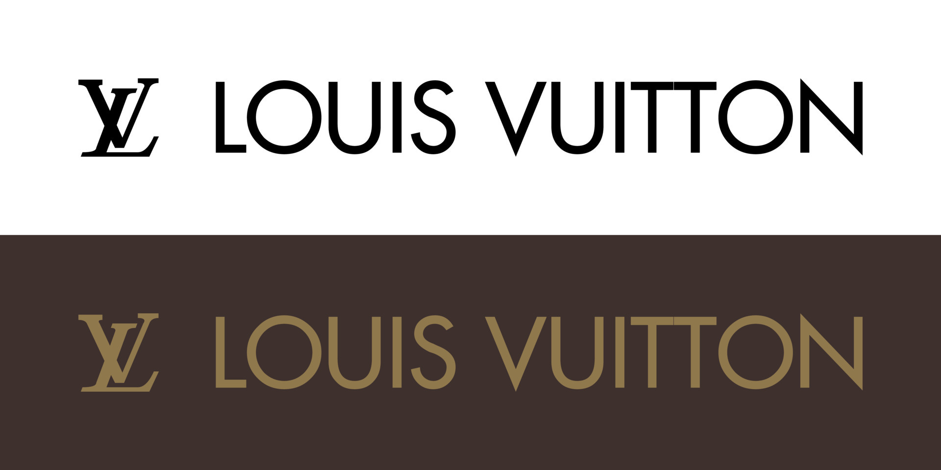 Louis Vuitton Logo - Louis Vuitton Icon with Typeface on White and Brown  Background 21608792 Vector Art at Vecteezy