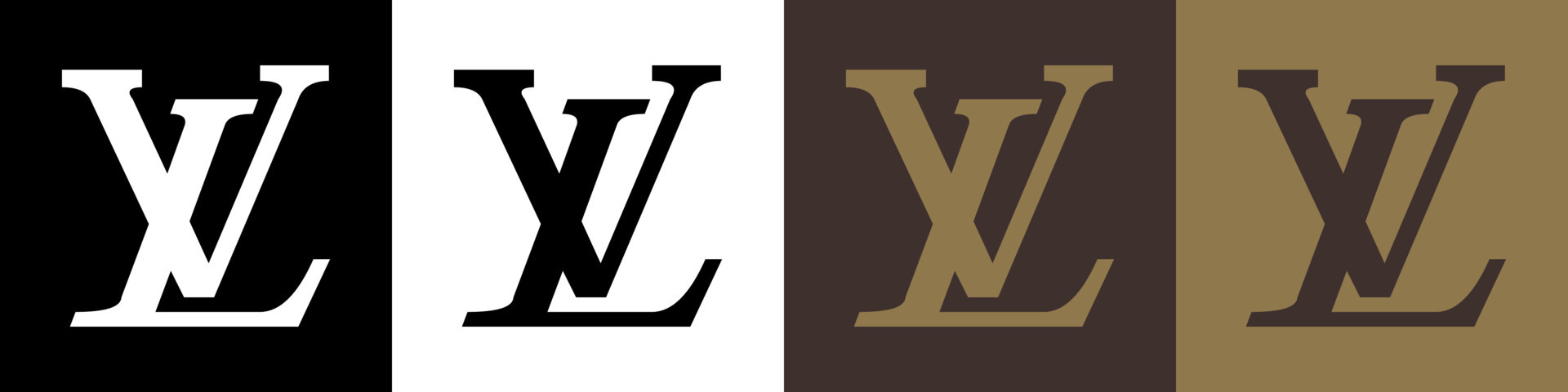 Louis Vuitton Logo - Louis Vuitton Icon on White, Black, Brown and Cream  Background 21608793 Vector Art at Vecteezy