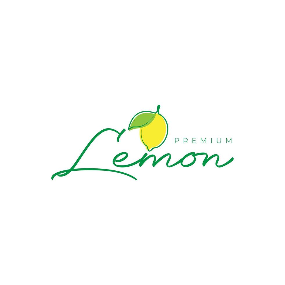 fruit fresh lemon yellow acid food feminine abstract logo design vector