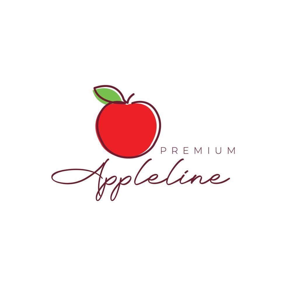 Fresco Fruta rojo manzana jugo línea Arte moderno femenino logo diseño vector