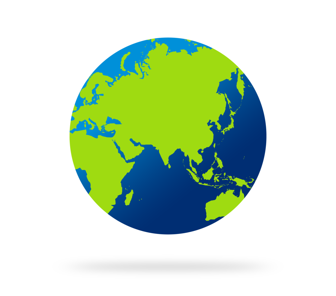 Earth globe with green and blue color. world globe. World map in globe shape. Earth globes Flat style. png