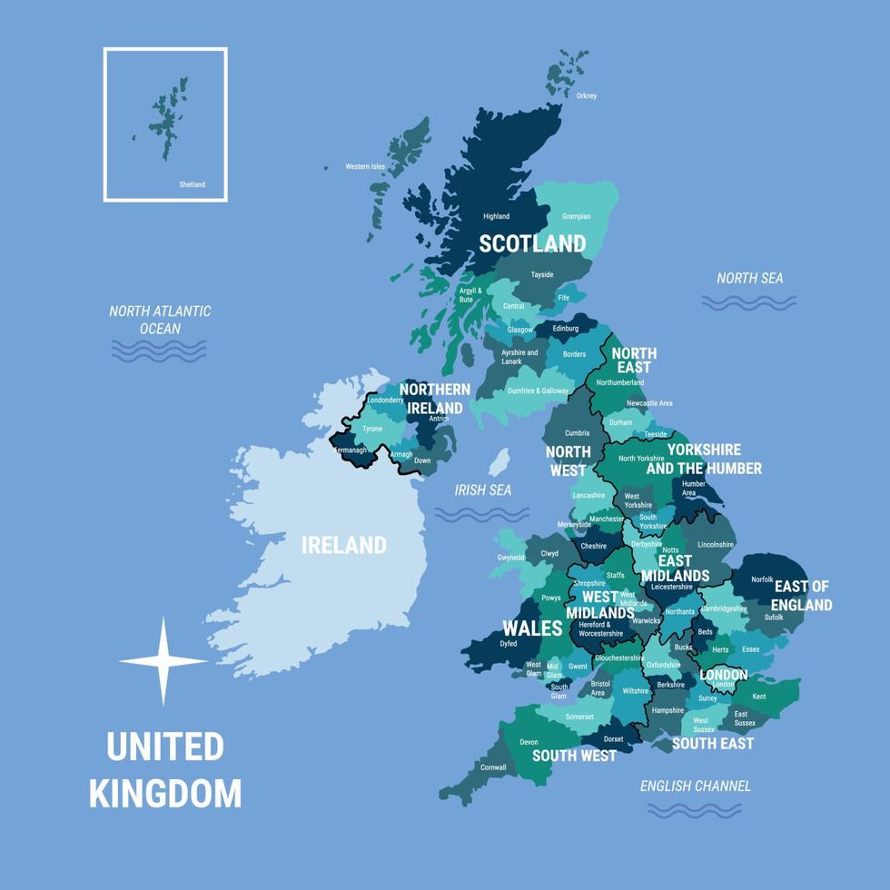 United Kingdom Country Map vector