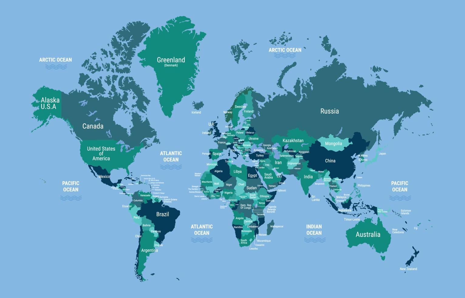 World Map With Countries 21609009 Vector Art at Vecteezy