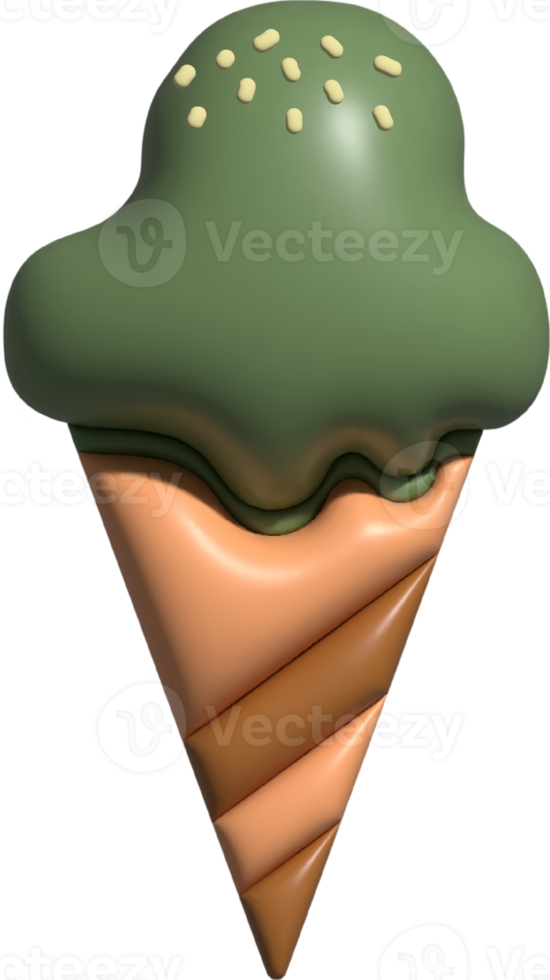 ice cream 3D icon, fast food 3D icon. png