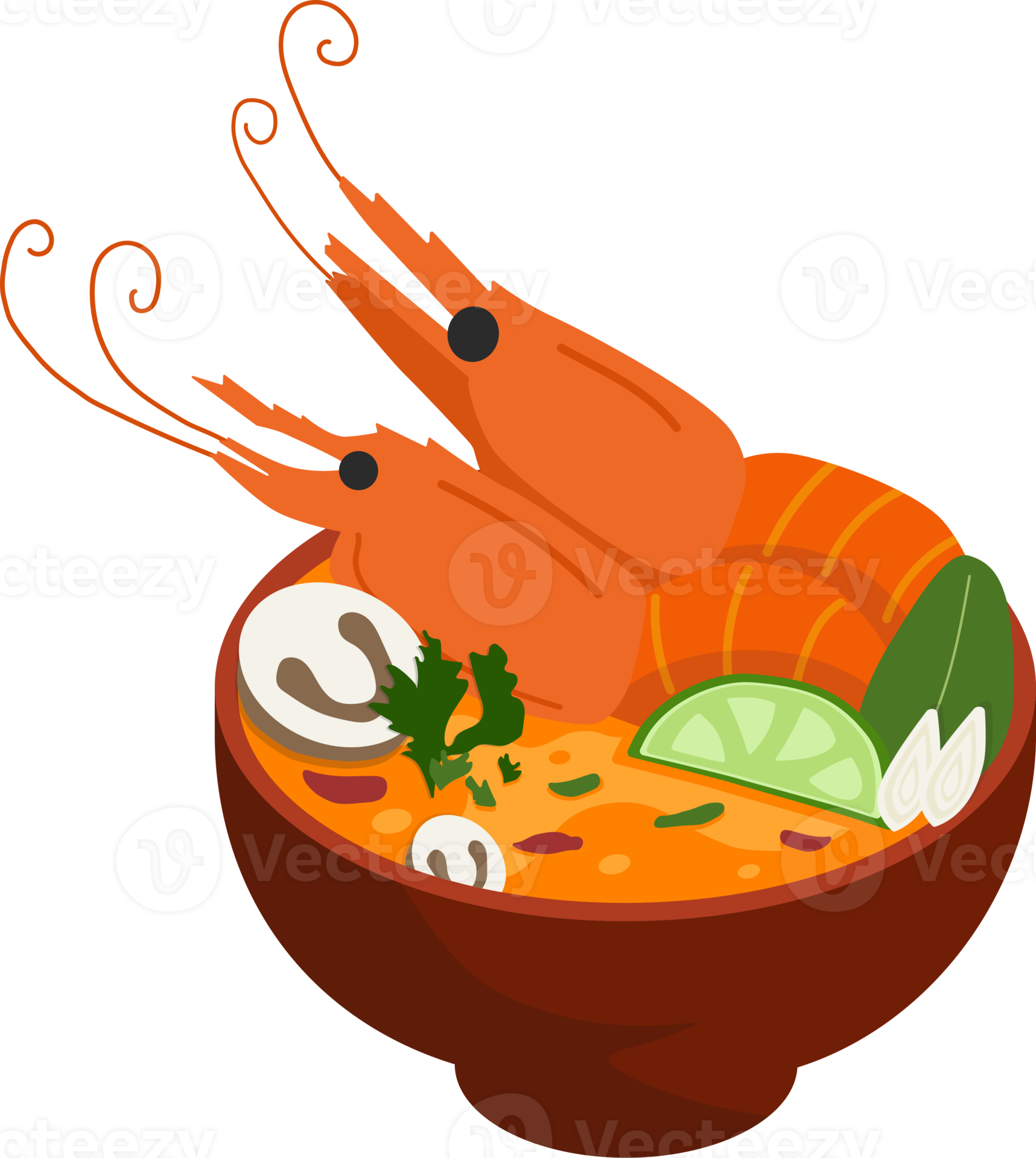 Tom Yum Kung Soup, Traditional Thai spicy soup. 21609098 PNG