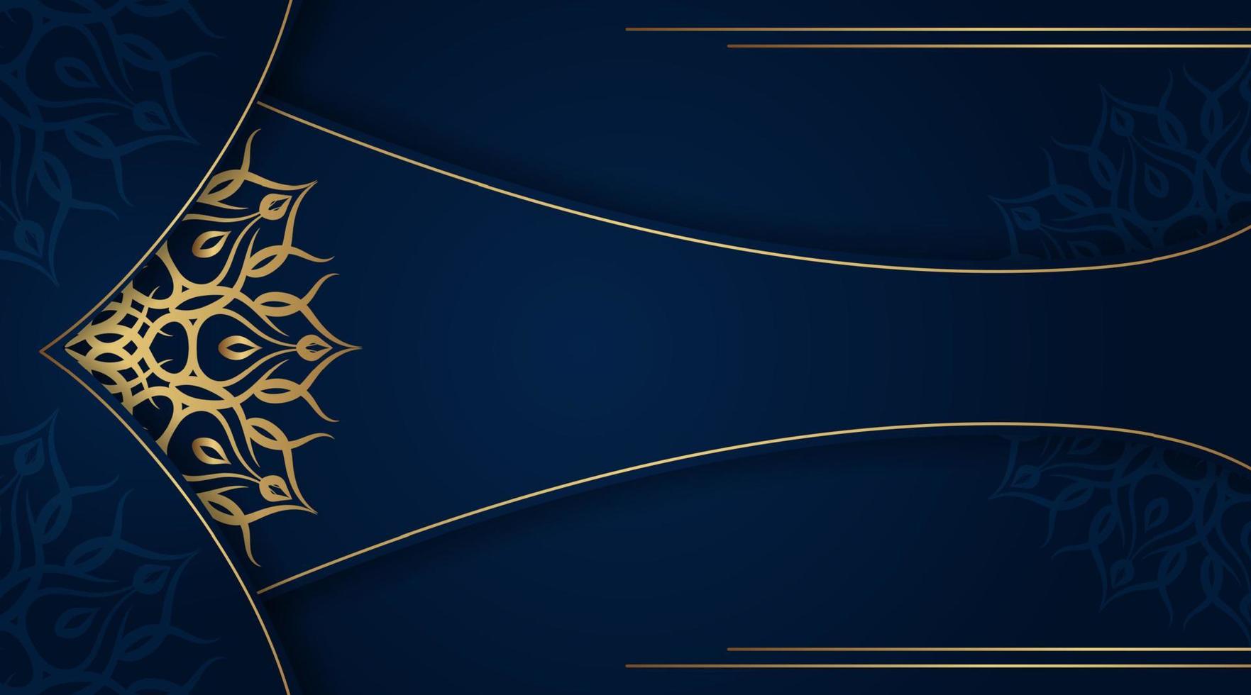 Blue background with golden mandala ornament 21609270 Vector Art at