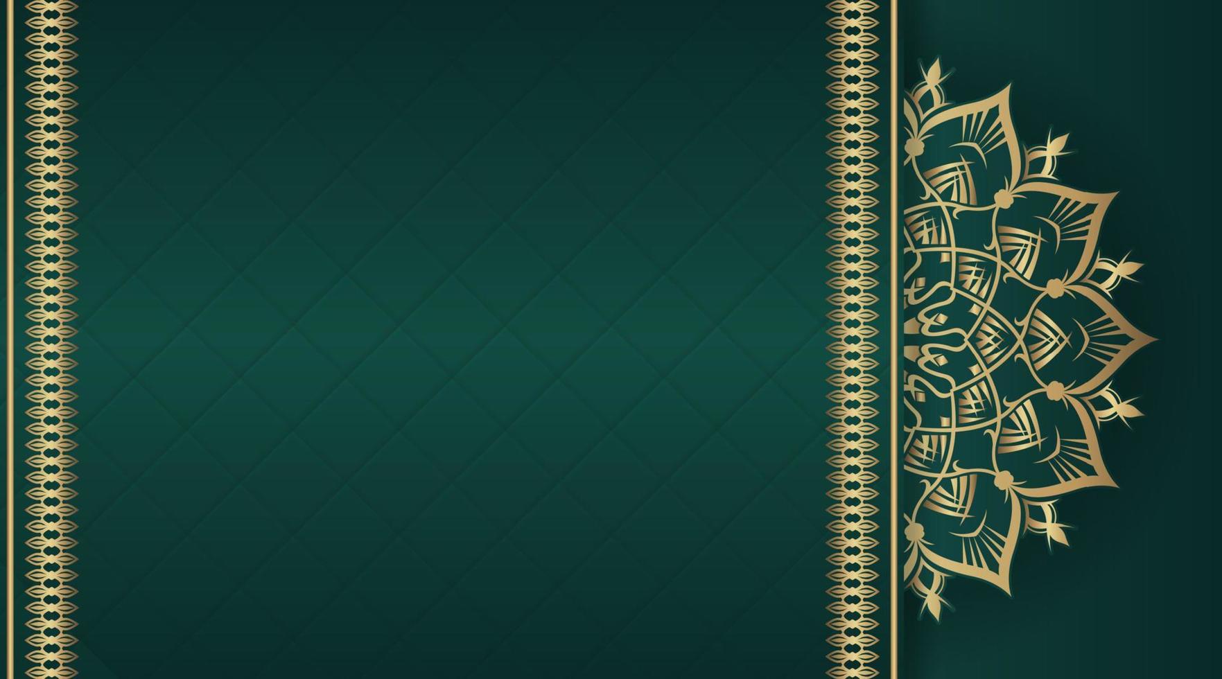 Green luxury background  with mandala ornament vector