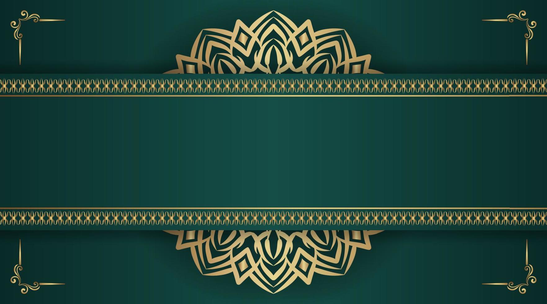 Green luxury background  with mandala ornament vector