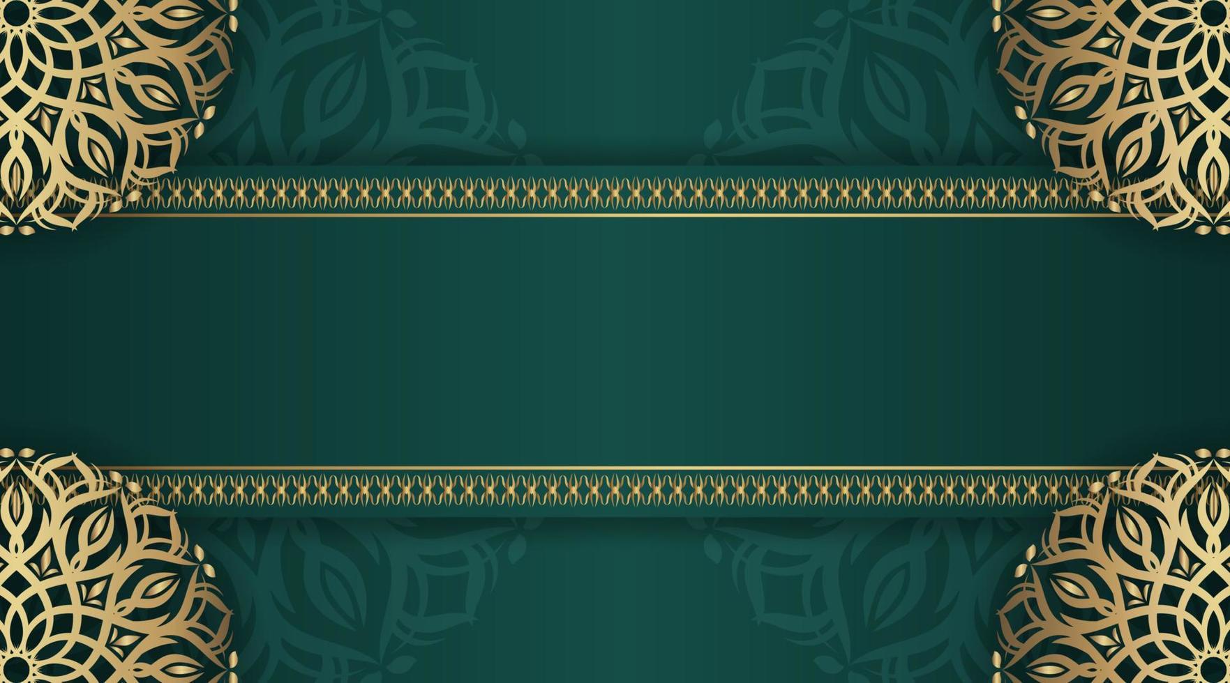 Green luxury background  with mandala ornament vector