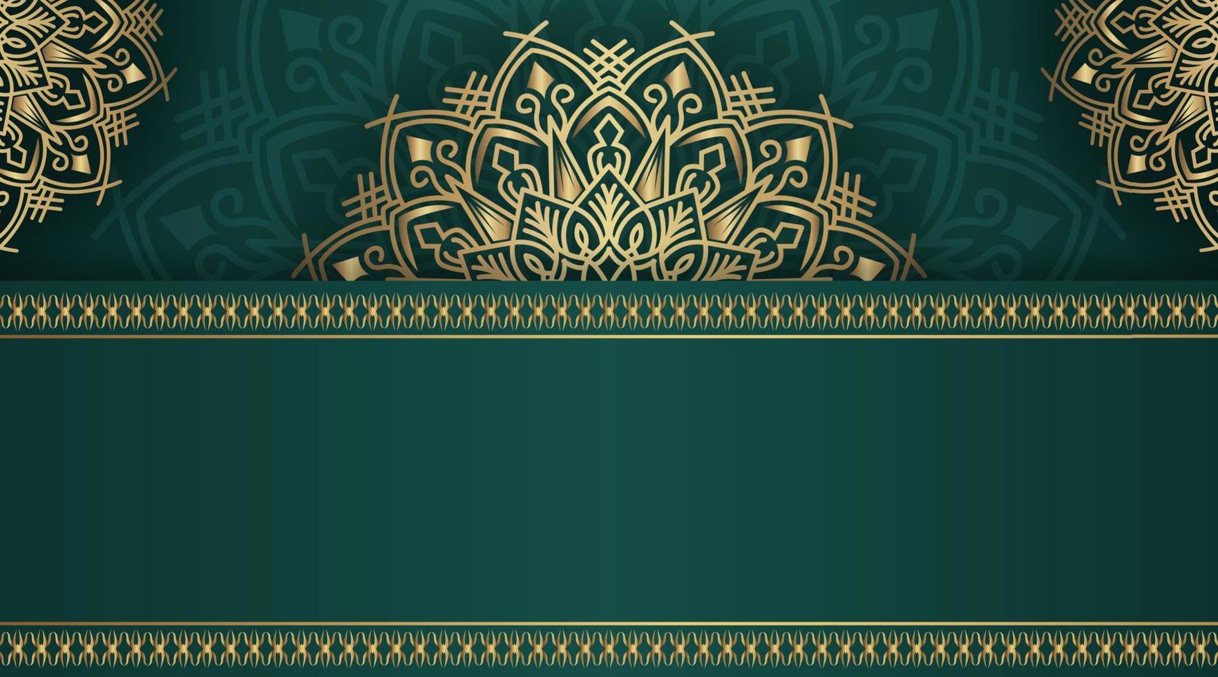 Green luxury background  with mandala ornament vector