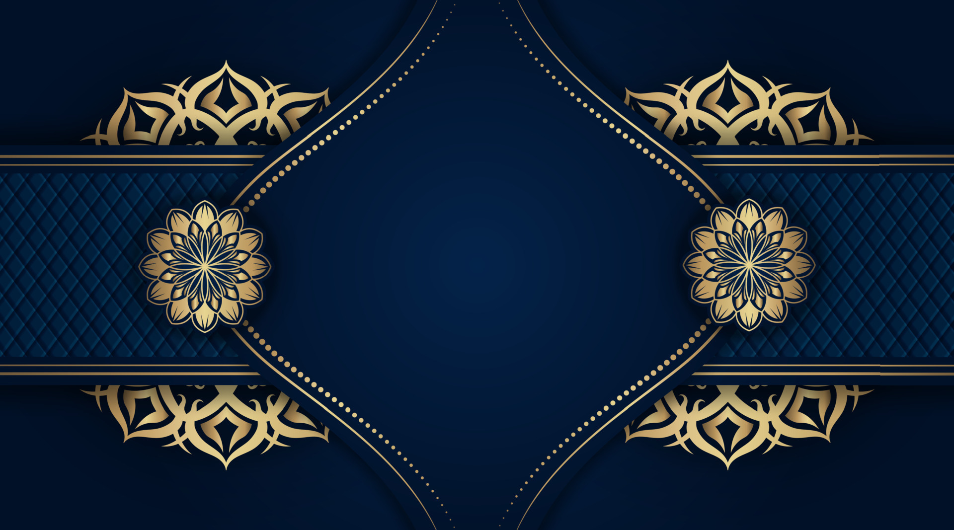 Blue background with golden mandala ornament 21609304 Vector Art at