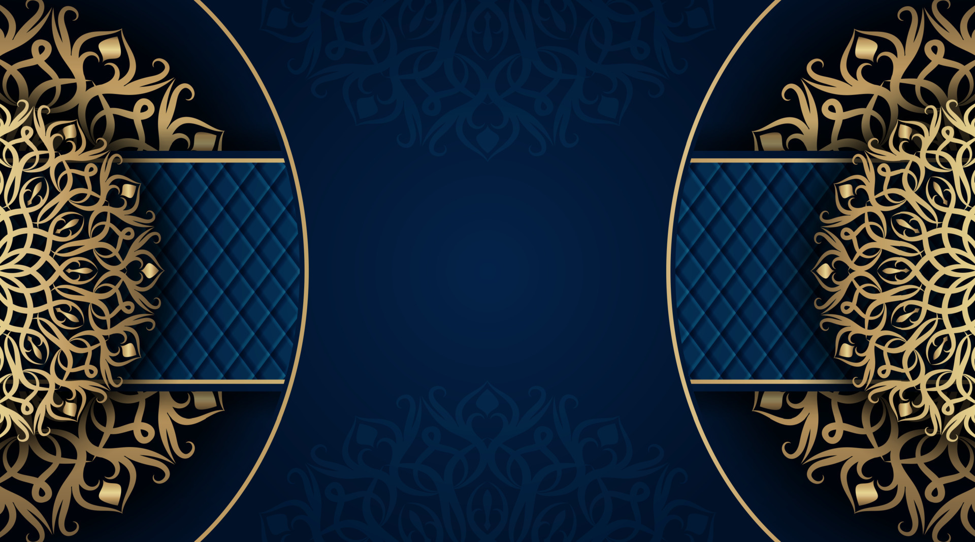 Blue background with golden mandala ornament 21609307 Vector Art at