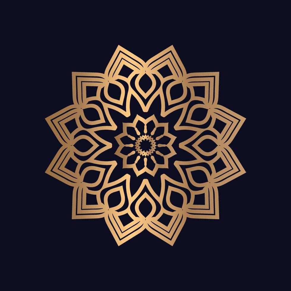 Luxury ornamental golden color mandala design vector