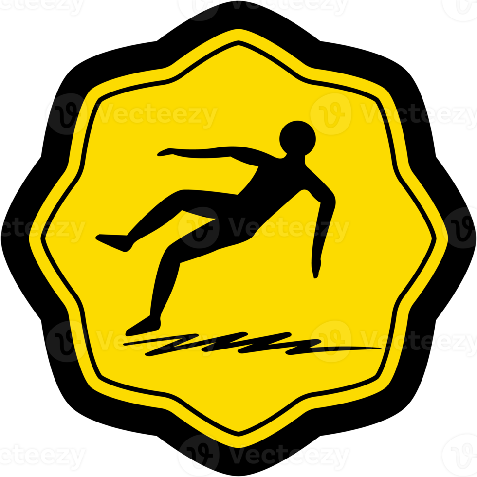 sticker slippery surface warning safety protection sign symbol png