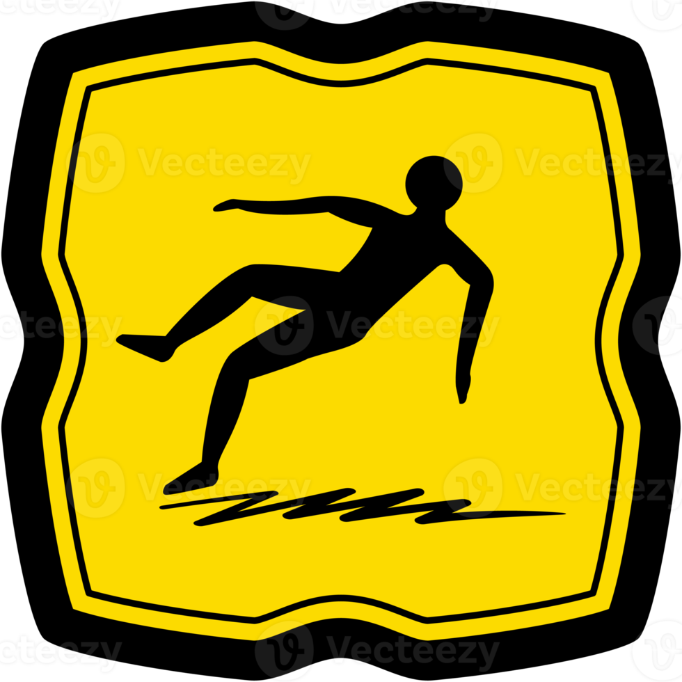 sticker slippery surface warning safety protection sign symbol png