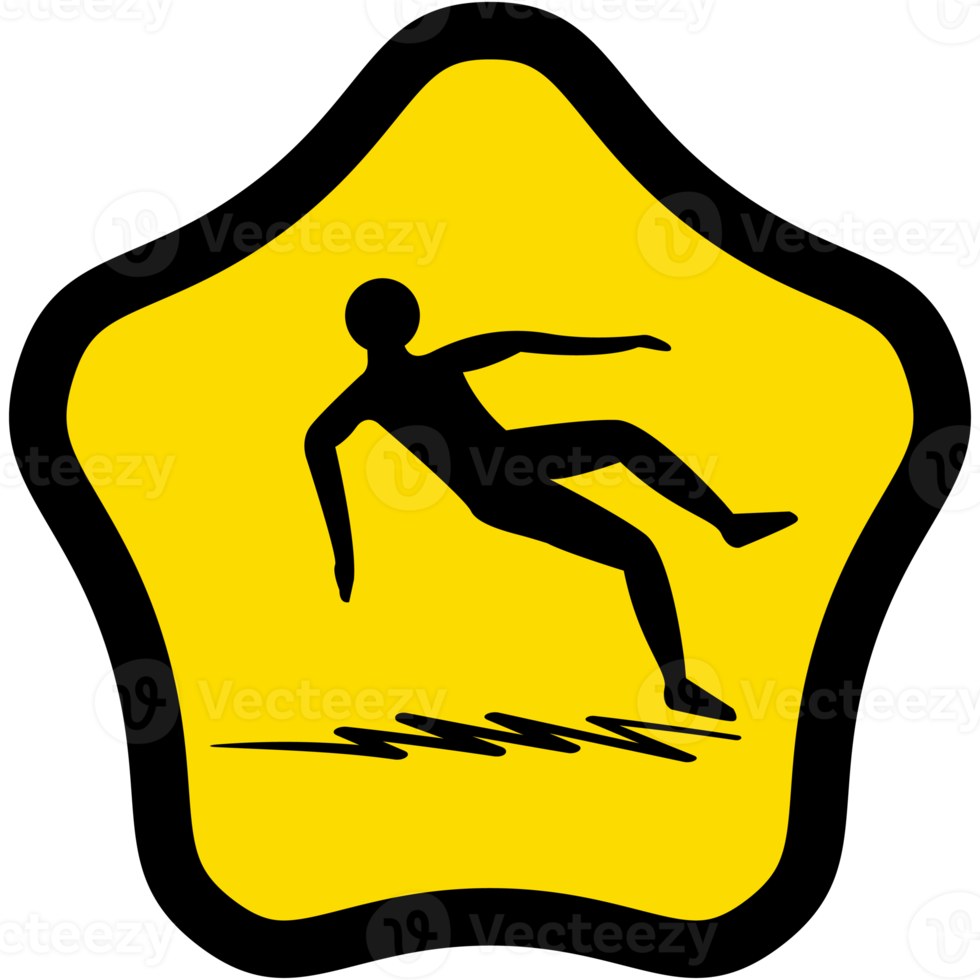 sticker slippery surface warning safety protection sign symbol png