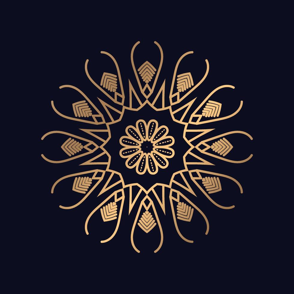 Luxury ornamental gold color mandala. vector