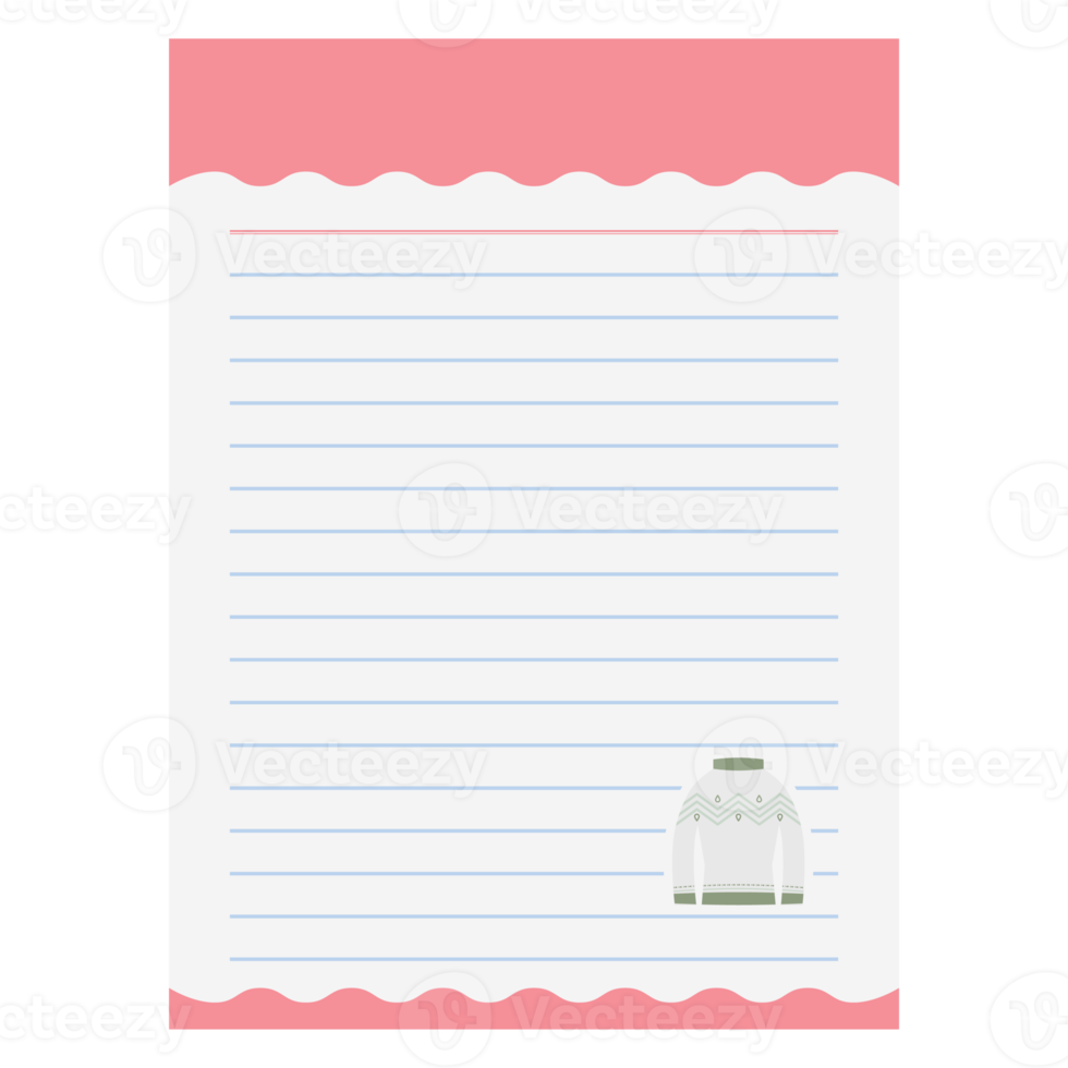 Paper Note Winter Hygge Cute winter jacket png