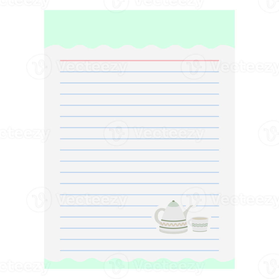 Paper Note Winter Hygge Cute flat teapot and glasses png
