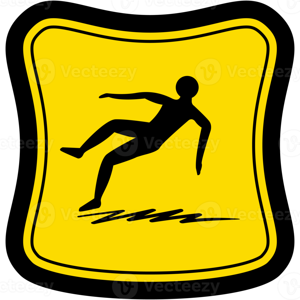 sticker slippery surface warning safety protection sign symbol png