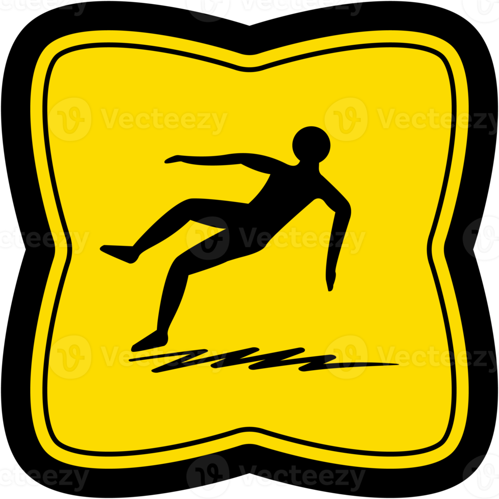 sticker slippery surface warning safety protection sign symbol png