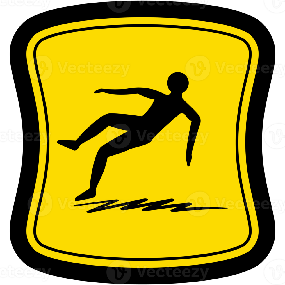 sticker slippery surface warning safety protection sign symbol png