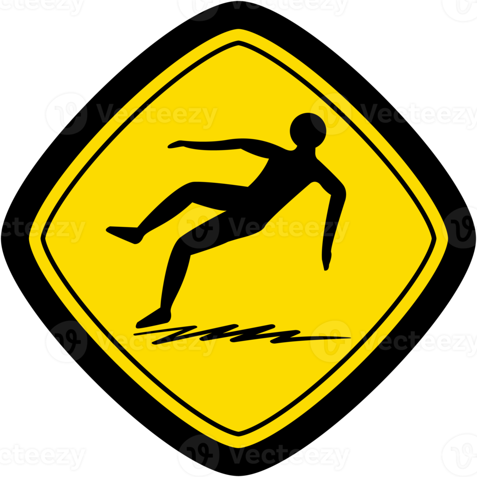 sticker slippery surface warning safety protection sign symbol png