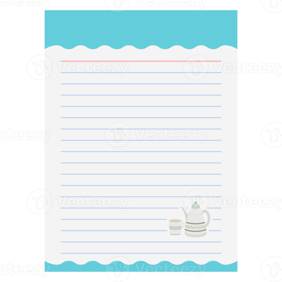 Paper Note Winter Hygge Cute teapot and glasses png