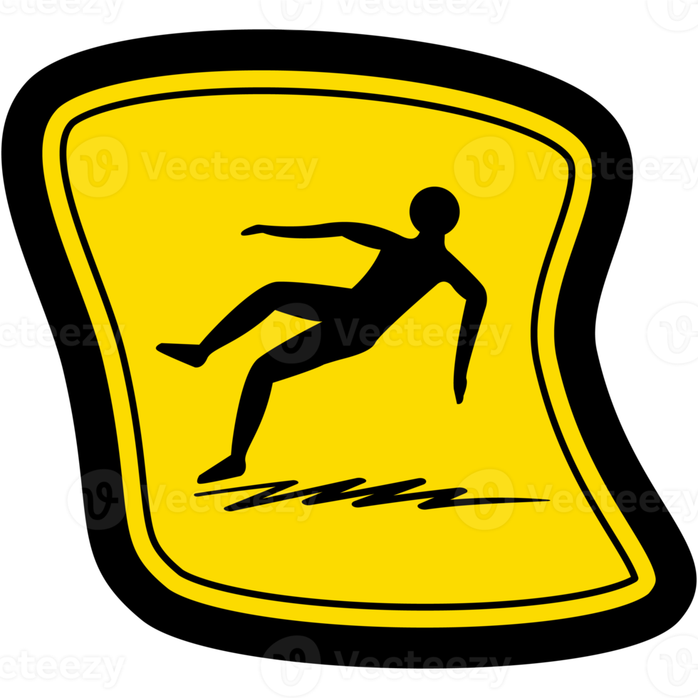 sticker slippery surface warning safety protection sign symbol png