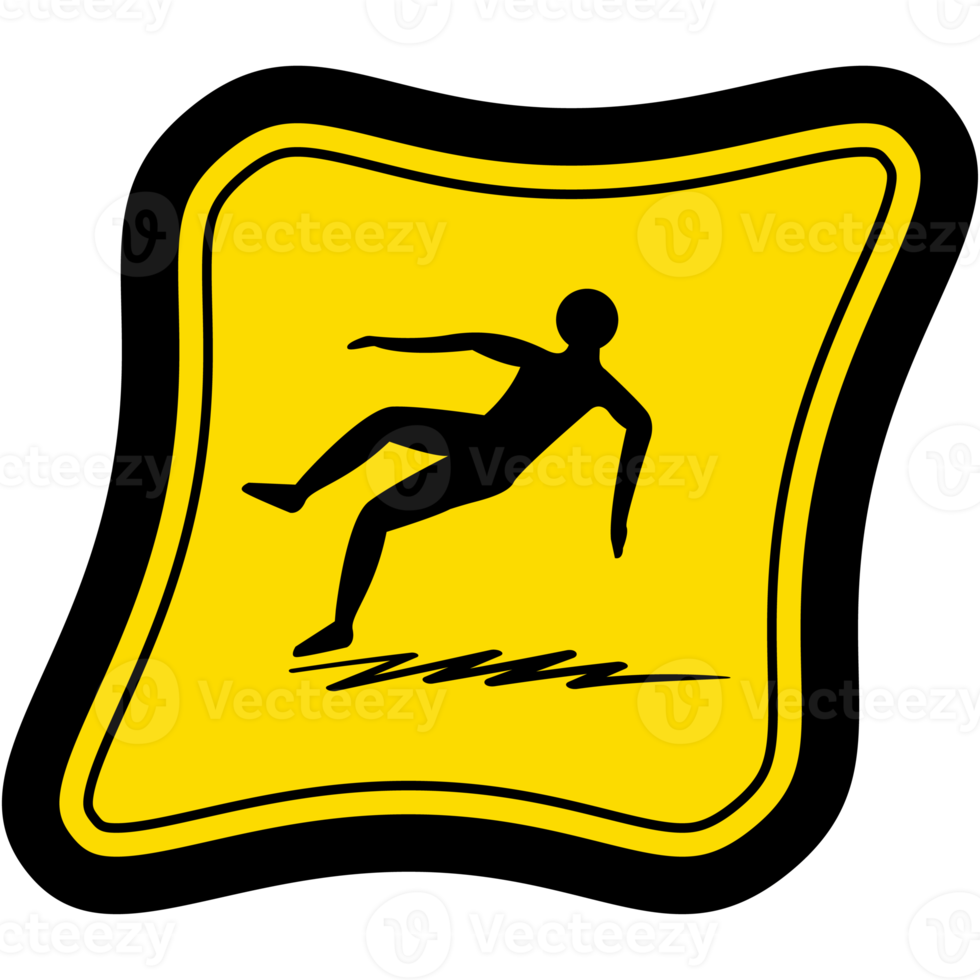 sticker slippery surface warning safety protection sign symbol png