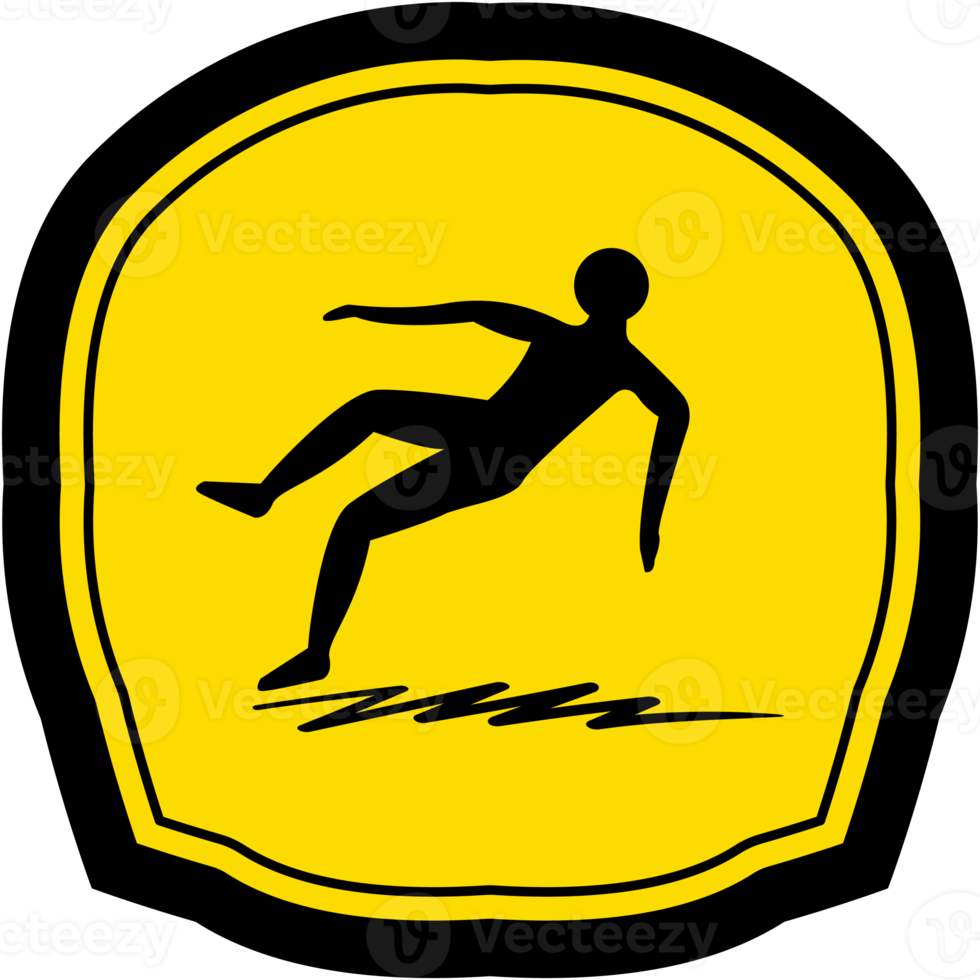 sticker slippery surface warning safety protection sign symbol png