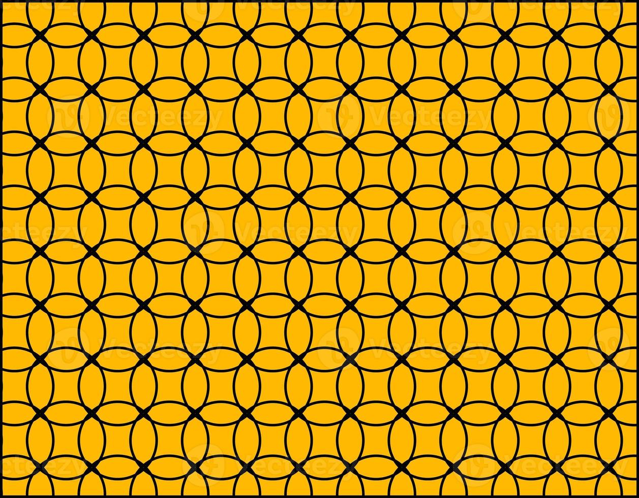 Seamless abstract modern geometric Black circle pattern for elegant Yellow background photo