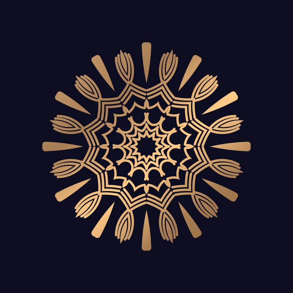 Luxury ornamental gold color mandala design vector