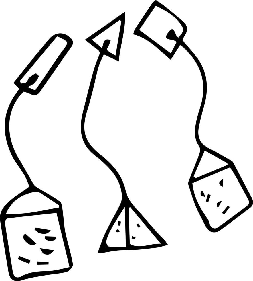 Set tea set baking tea sweets. Doodle illustration for the menu. vector