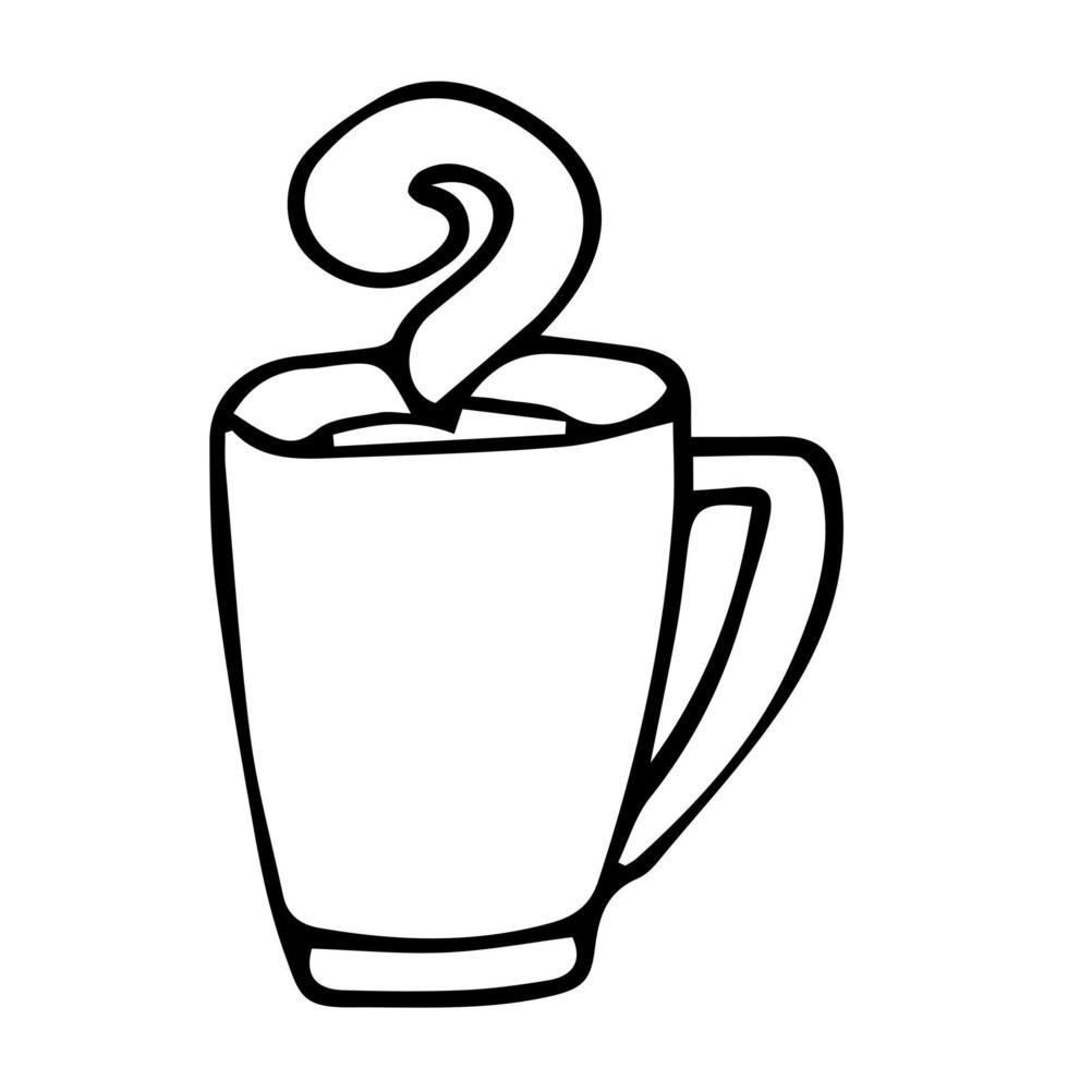 Set tea set baking tea sweets. Doodle illustration for the menu. vector