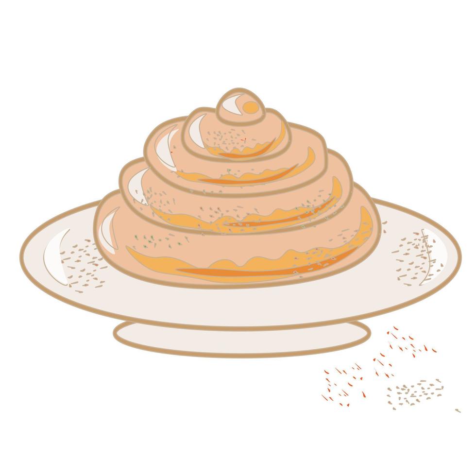 Set tea set baking tea sweets. Doodle illustration for the menu. vector